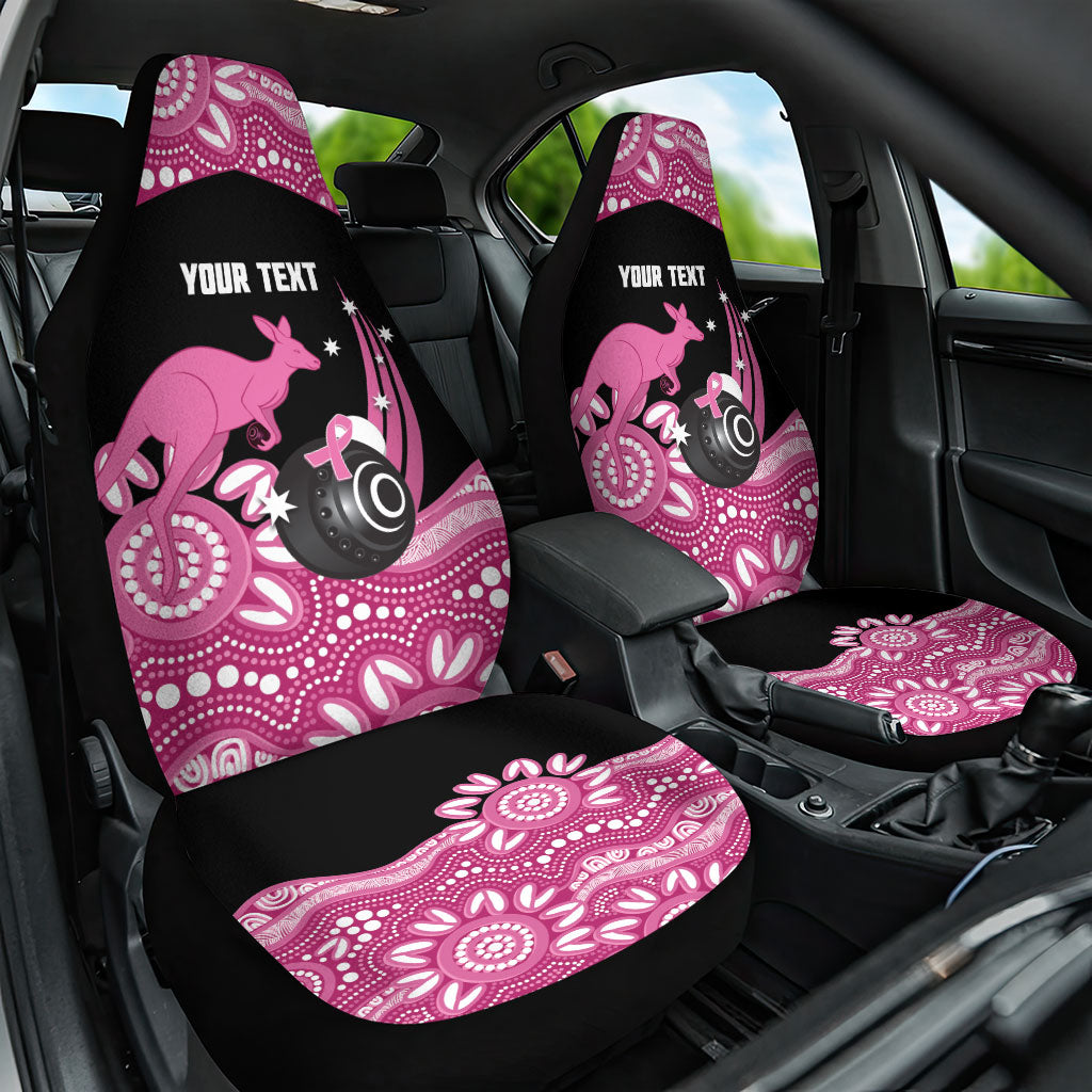 Bowls Australia Breast Cancer Custom Car Seat Cover Think Pink Aboriginal Art