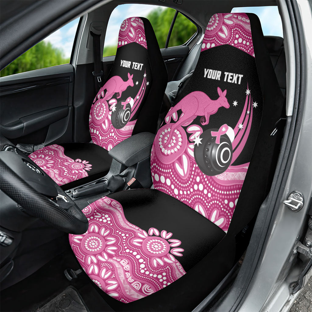 Bowls Australia Breast Cancer Custom Car Seat Cover Think Pink Aboriginal Art