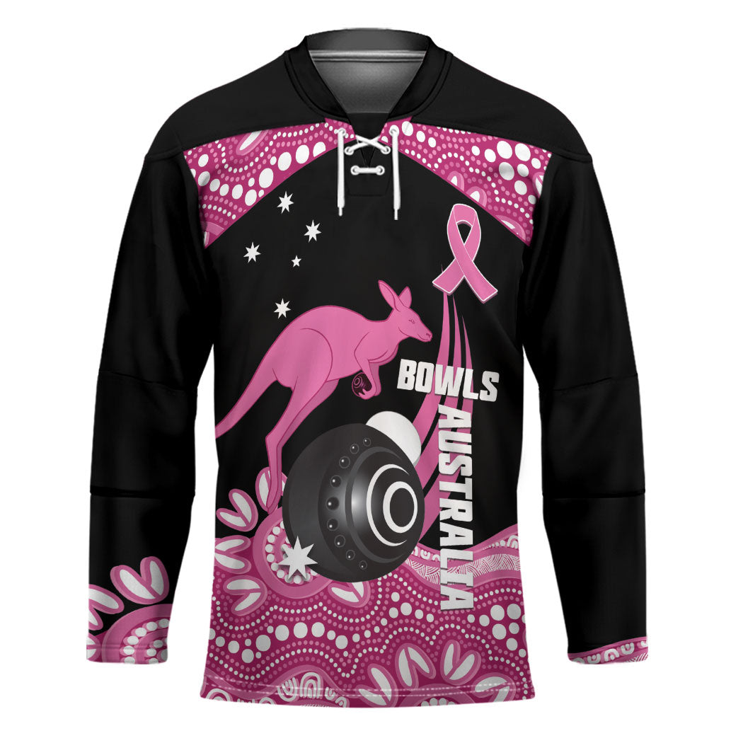 Bowls Australia Breast Cancer Custom Hockey Jersey Think Pink Aboriginal Art