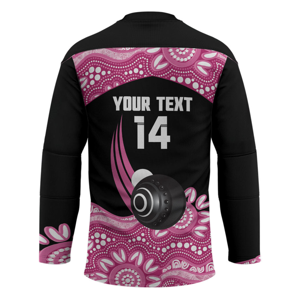 Bowls Australia Breast Cancer Custom Hockey Jersey Think Pink Aboriginal Art