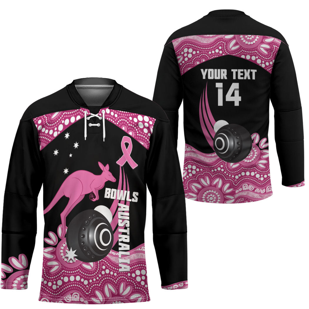 Bowls Australia Breast Cancer Custom Hockey Jersey Think Pink Aboriginal Art