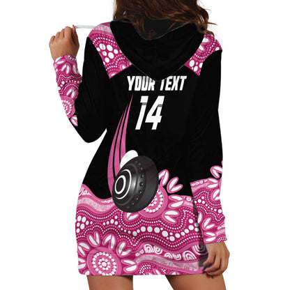 Bowls Australia Breast Cancer Custom Hoodie Dress Think Pink Aboriginal Art