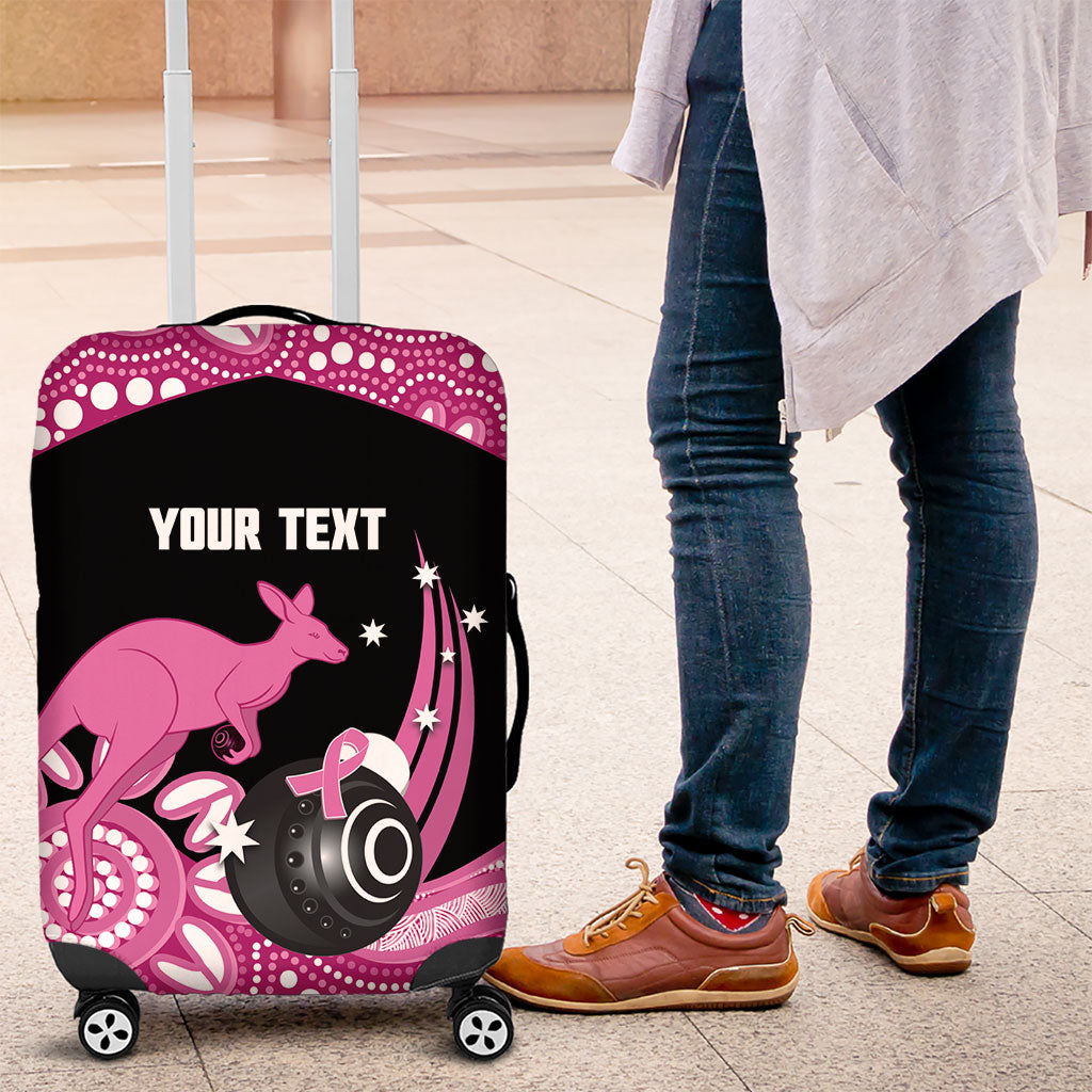 Bowls Australia Breast Cancer Custom Luggage Cover Think Pink Aboriginal Art