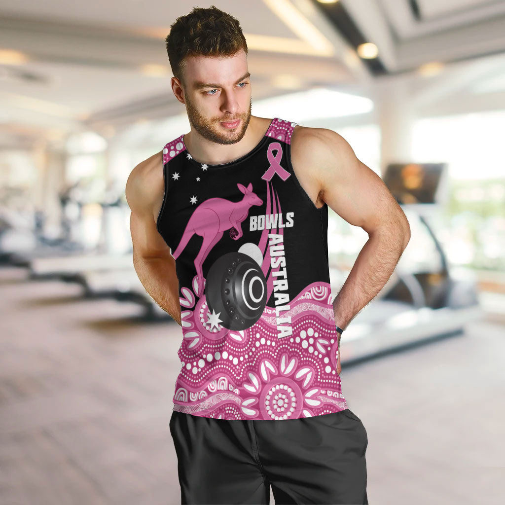 Bowls Australia Breast Cancer Custom Men Tank Top Think Pink Aboriginal Art