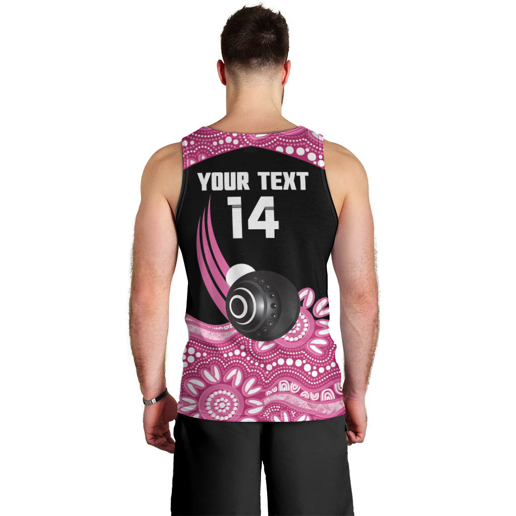 Bowls Australia Breast Cancer Custom Men Tank Top Think Pink Aboriginal Art