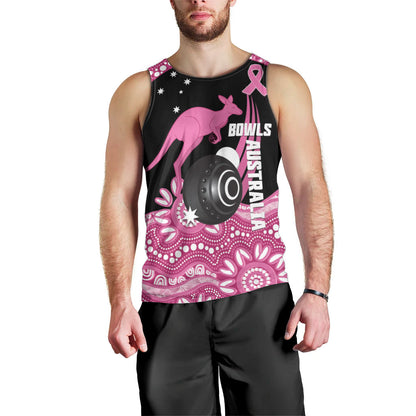 Bowls Australia Breast Cancer Custom Men Tank Top Think Pink Aboriginal Art