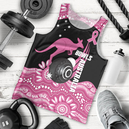Bowls Australia Breast Cancer Custom Men Tank Top Think Pink Aboriginal Art