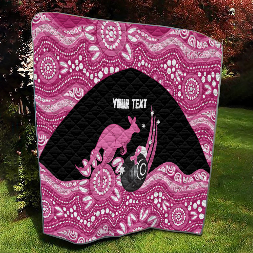 Bowls Australia Breast Cancer Custom Quilt Think Pink Aboriginal Art