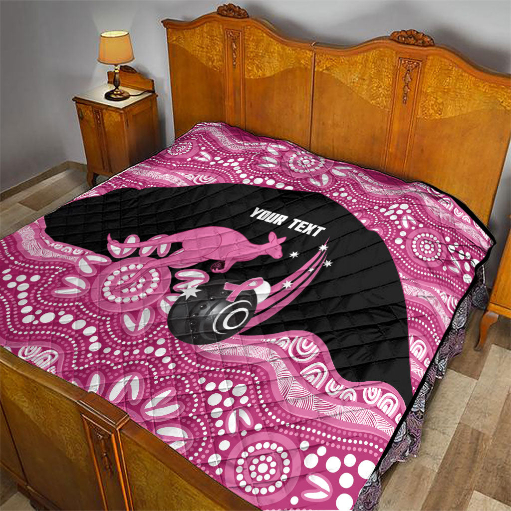 Bowls Australia Breast Cancer Custom Quilt Think Pink Aboriginal Art