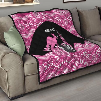 Bowls Australia Breast Cancer Custom Quilt Think Pink Aboriginal Art