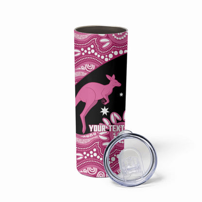 Bowls Australia Breast Cancer Custom Skinny Tumbler Think Pink Aboriginal Art