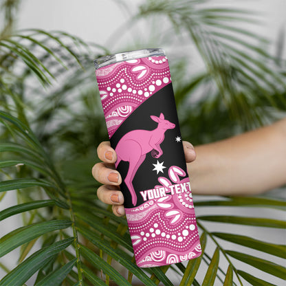 Bowls Australia Breast Cancer Custom Skinny Tumbler Think Pink Aboriginal Art