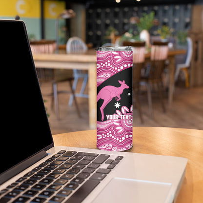 Bowls Australia Breast Cancer Custom Skinny Tumbler Think Pink Aboriginal Art