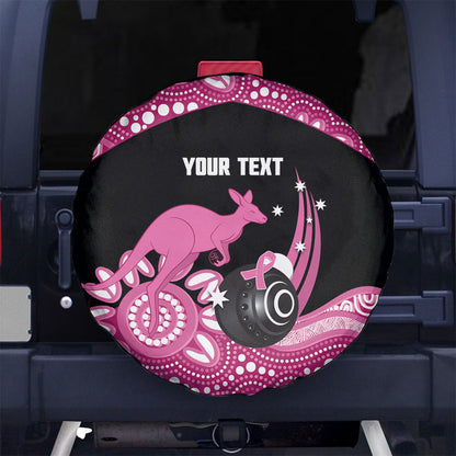 Bowls Australia Breast Cancer Custom Spare Tire Cover Think Pink Aboriginal Art