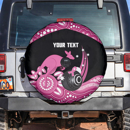 Bowls Australia Breast Cancer Custom Spare Tire Cover Think Pink Aboriginal Art