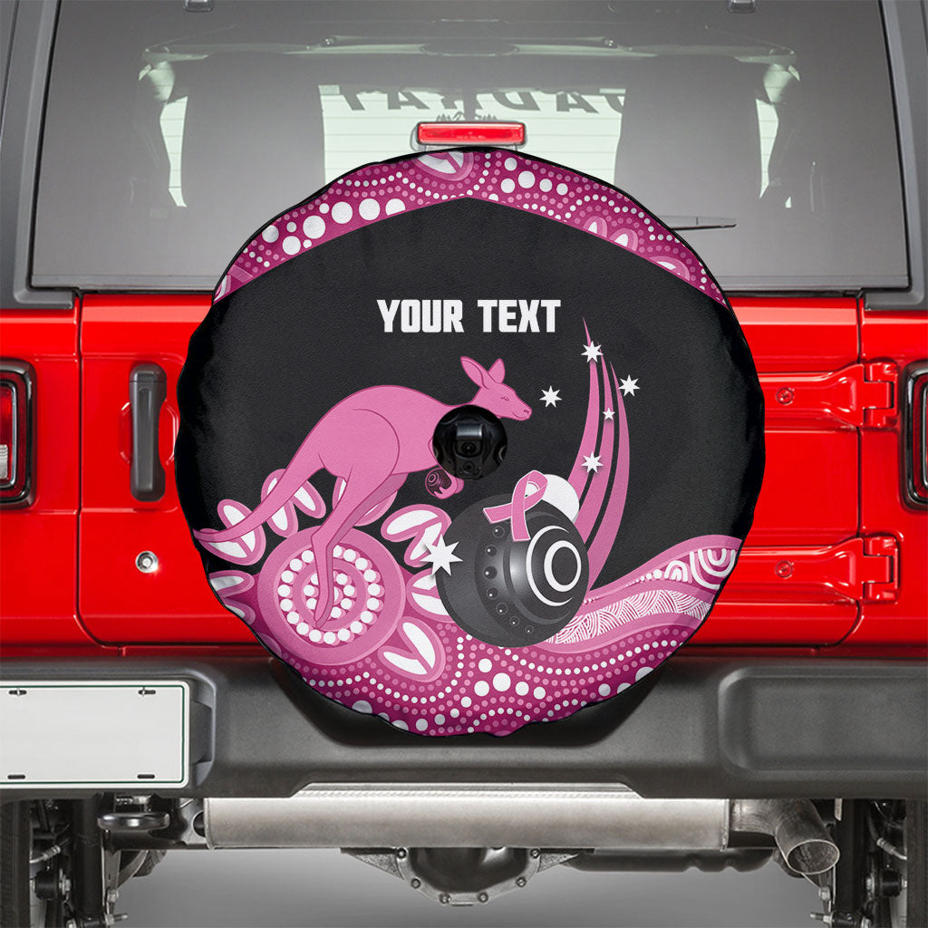 Bowls Australia Breast Cancer Custom Spare Tire Cover Think Pink Aboriginal Art