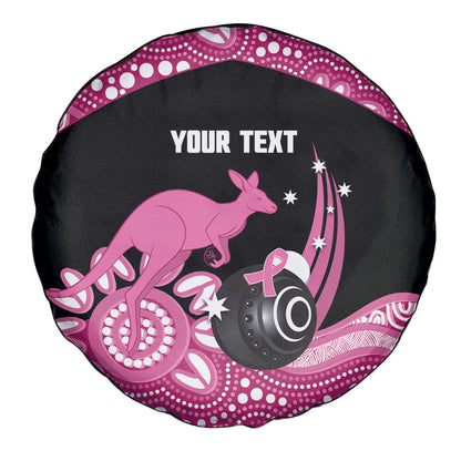 Bowls Australia Breast Cancer Custom Spare Tire Cover Think Pink Aboriginal Art