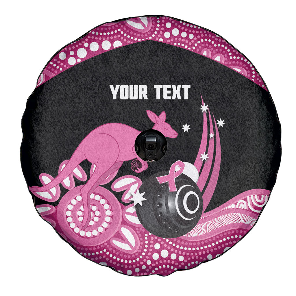 Bowls Australia Breast Cancer Custom Spare Tire Cover Think Pink Aboriginal Art
