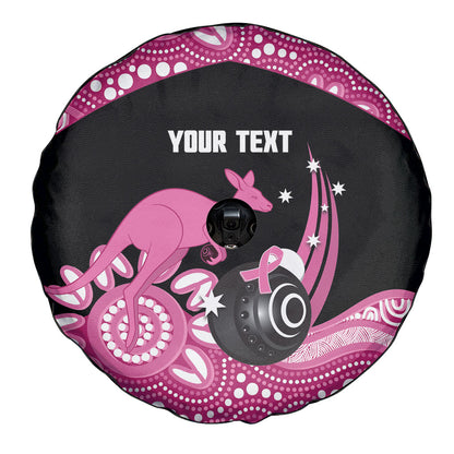 Bowls Australia Breast Cancer Custom Spare Tire Cover Think Pink Aboriginal Art