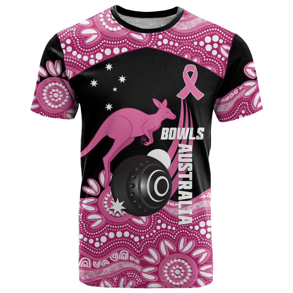 Bowls Australia Breast Cancer Custom T Shirt Think Pink Aboriginal Art