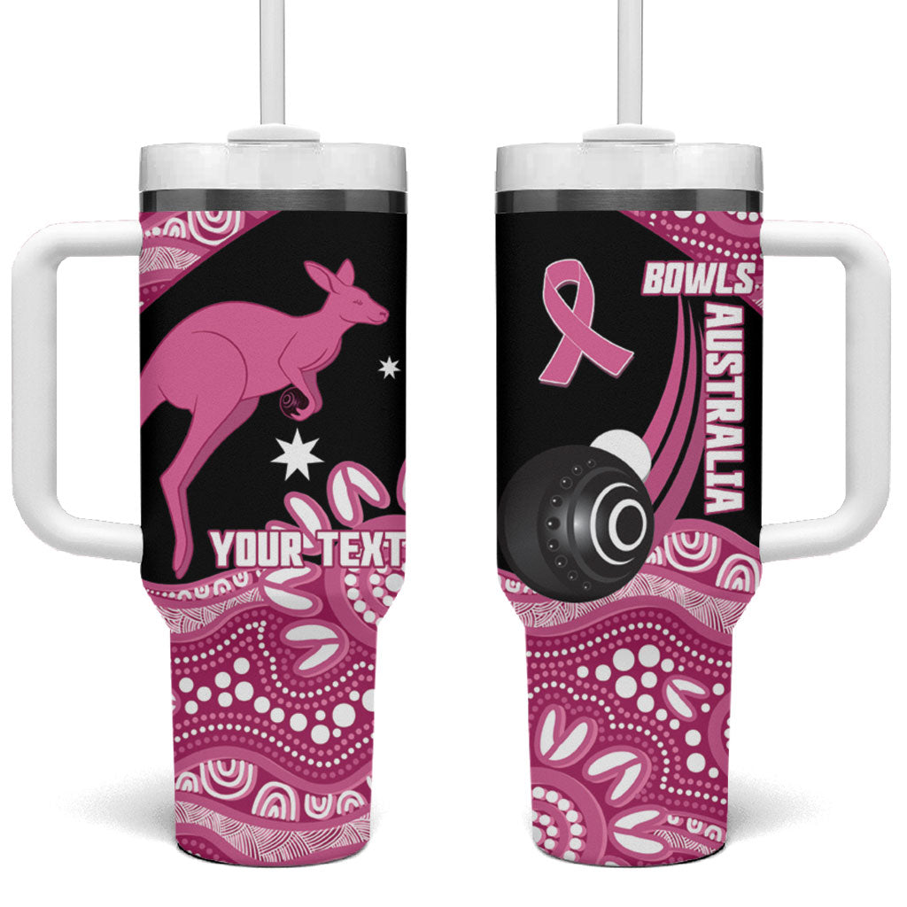 Bowls Australia Breast Cancer Custom Tumbler With Handle Think Pink Aboriginal Art
