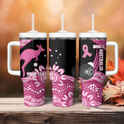Bowls Australia Breast Cancer Custom Tumbler With Handle Think Pink Aboriginal Art