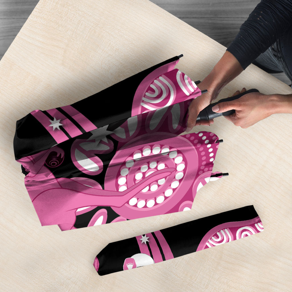 Bowls Australia Breast Cancer Custom Umbrella Think Pink Aboriginal Art