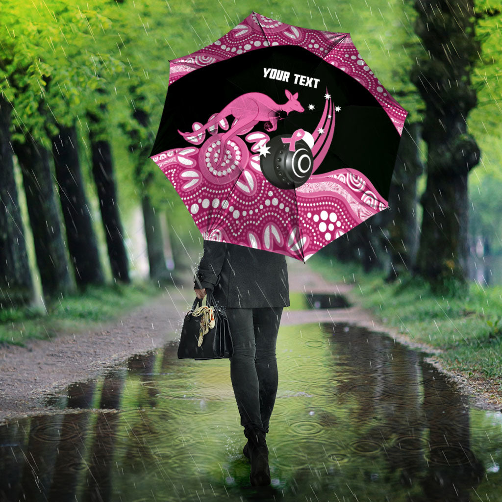 Bowls Australia Breast Cancer Custom Umbrella Think Pink Aboriginal Art