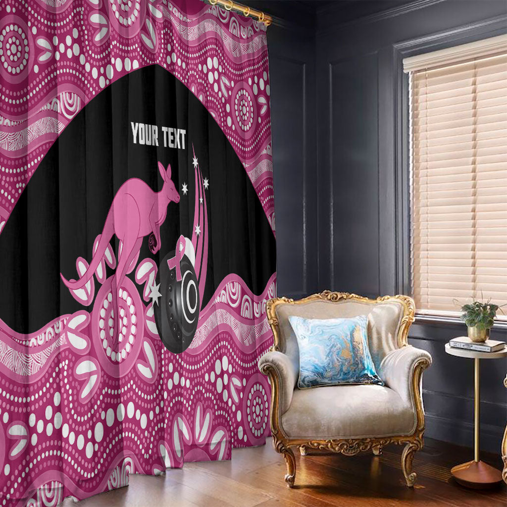 Bowls Australia Breast Cancer Custom Window Curtain Think Pink Aboriginal Art