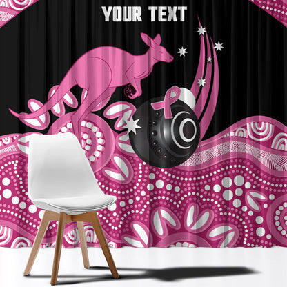 Bowls Australia Breast Cancer Custom Window Curtain Think Pink Aboriginal Art