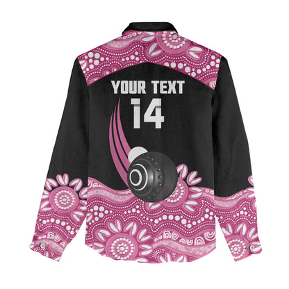 Bowls Australia Breast Cancer Custom Women Casual Shirt Think Pink Aboriginal Art
