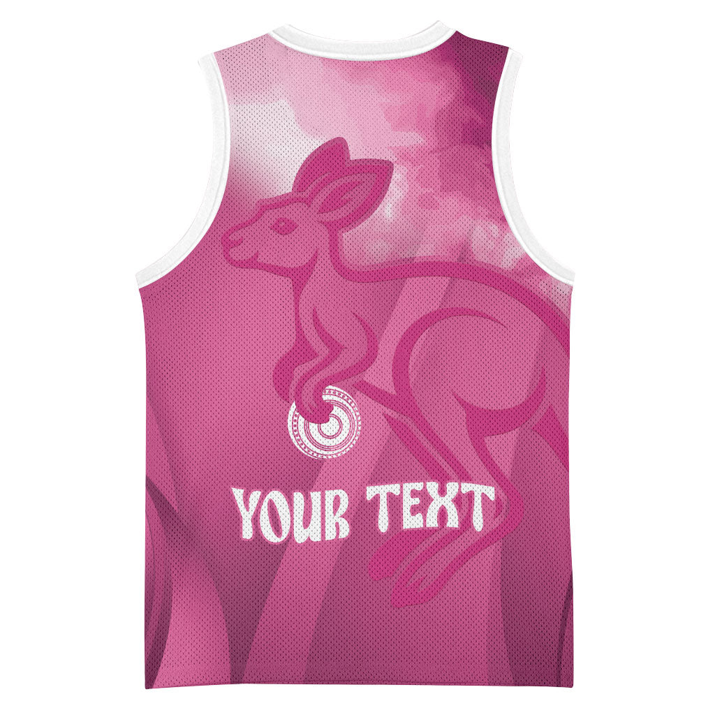 Bowls Australia Breast Cancer Personalised Basketball Jersey Aussie Kangaroo Marble Sporty