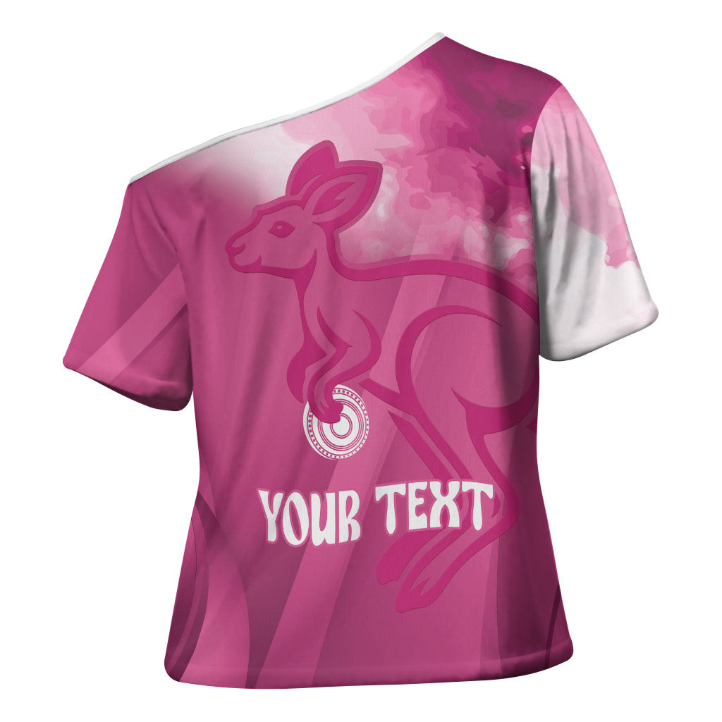 Bowls Australia Breast Cancer Personalised Cross Shoulder Shirt Aussie Kangaroo Marble Sporty