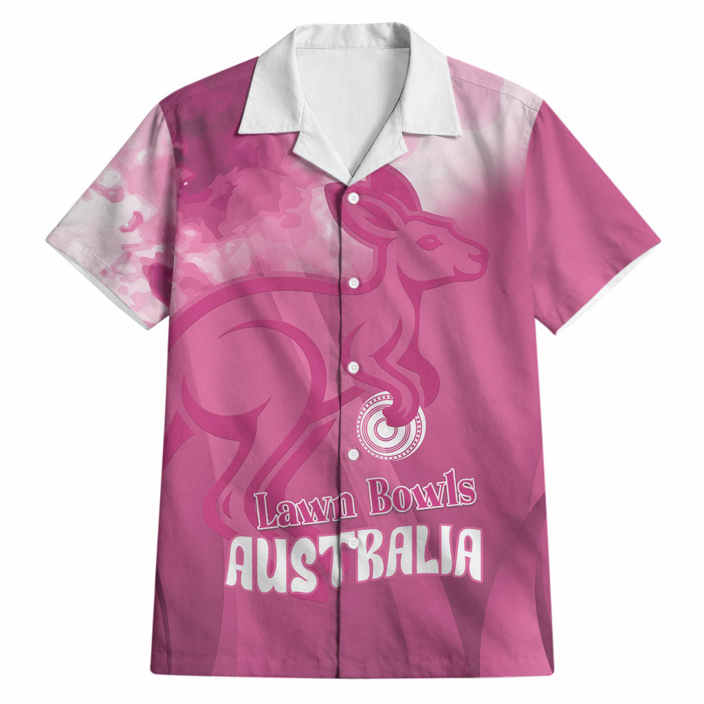 Bowls Australia Breast Cancer Personalised Hawaiian Shirt Aussie Kangaroo Marble Sporty