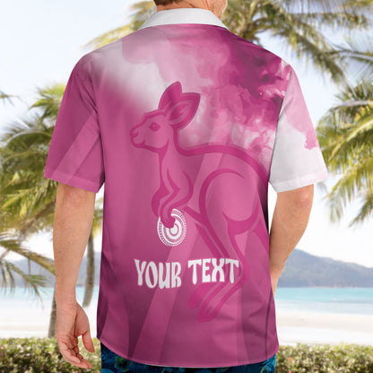 Bowls Australia Breast Cancer Personalised Hawaiian Shirt Aussie Kangaroo Marble Sporty