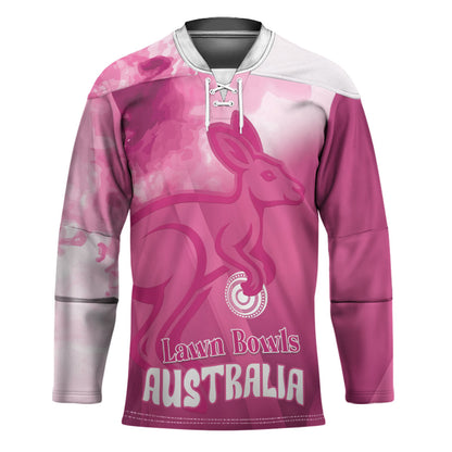 Bowls Australia Breast Cancer Personalised Hockey Jersey Aussie Kangaroo Marble Sporty