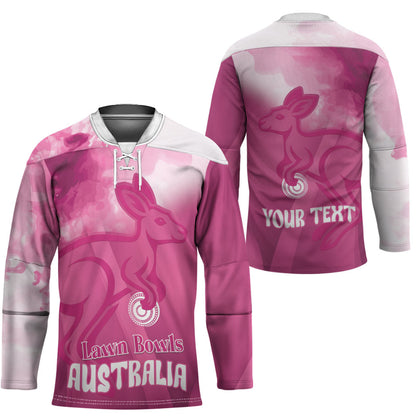 Bowls Australia Breast Cancer Personalised Hockey Jersey Aussie Kangaroo Marble Sporty
