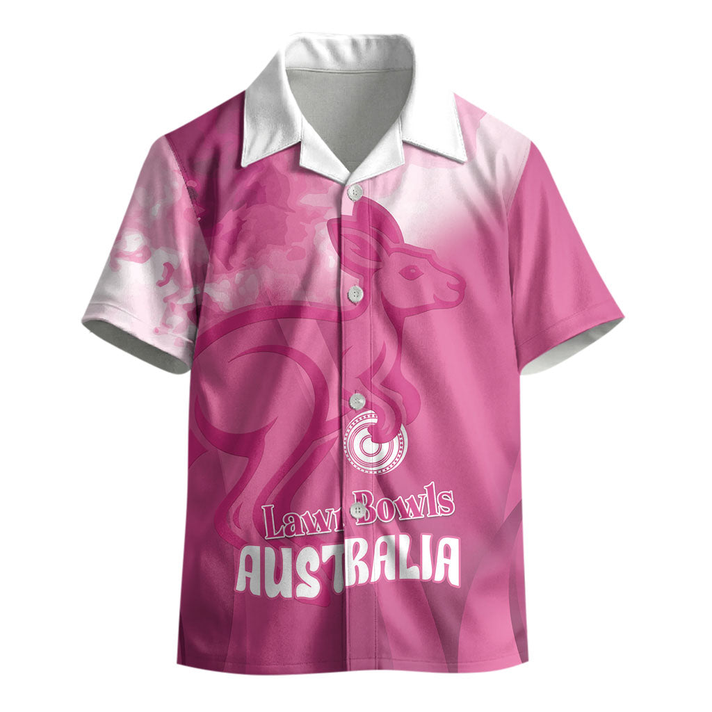 Bowls Australia Breast Cancer Personalised Kid Hawaiian Shirt Aussie Kangaroo Marble Sporty