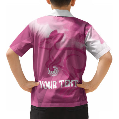 Bowls Australia Breast Cancer Personalised Kid Hawaiian Shirt Aussie Kangaroo Marble Sporty