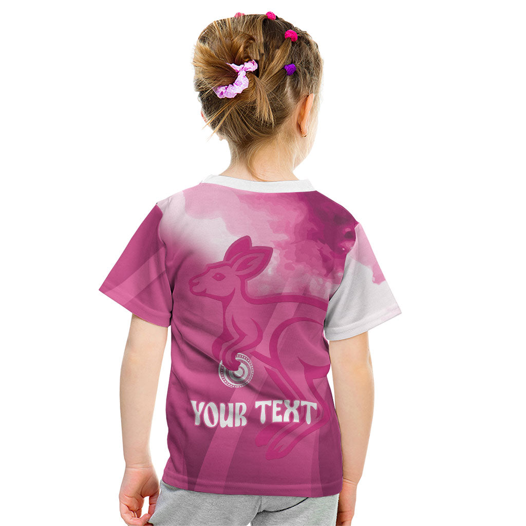 Bowls Australia Breast Cancer Personalised Kid T Shirt Aussie Kangaroo Marble Sporty