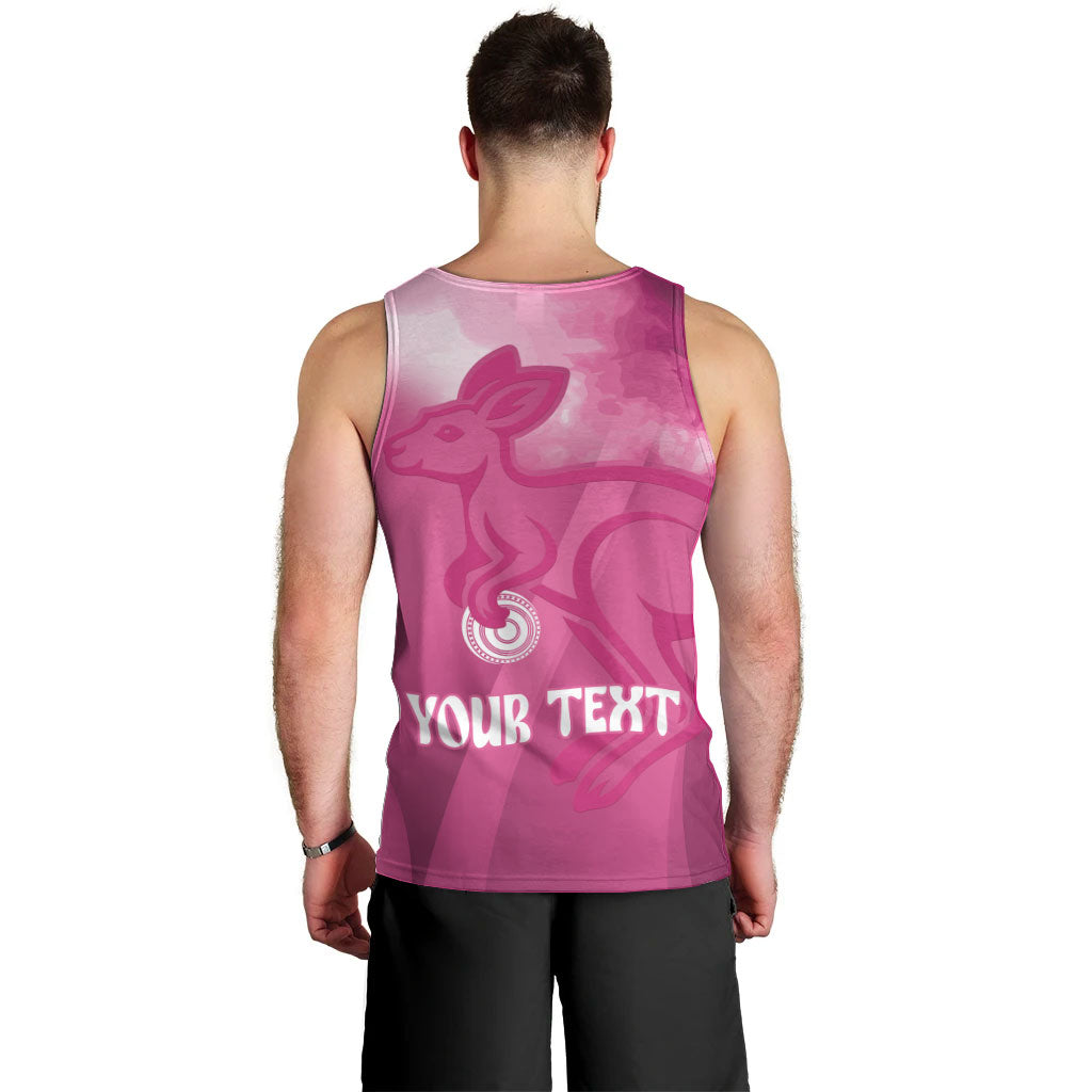Bowls Australia Breast Cancer Personalised Men Tank Top Aussie Kangaroo Marble Sporty