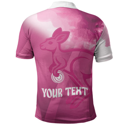 Bowls Australia Breast Cancer Personalised Polo Shirt Aussie Kangaroo Marble Sporty