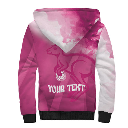 Bowls Australia Breast Cancer Personalised Sherpa Hoodie Aussie Kangaroo Marble Sporty
