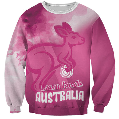 Bowls Australia Breast Cancer Personalised Sweatshirt Aussie Kangaroo Marble Sporty