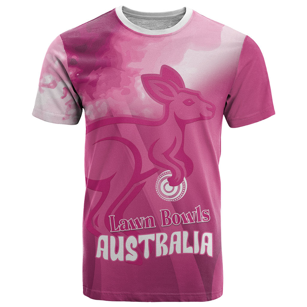 Bowls Australia Breast Cancer Personalised T Shirt Aussie Kangaroo Marble Sporty