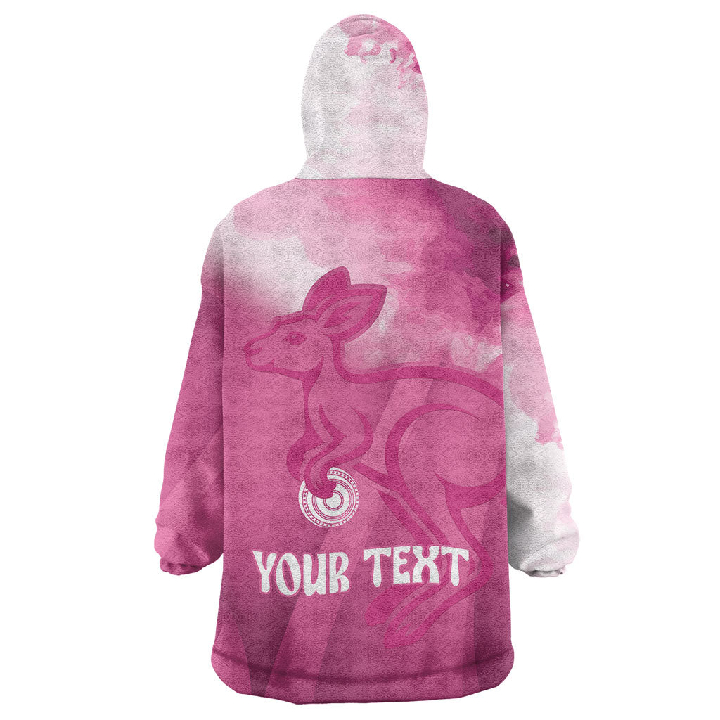 Bowls Australia Breast Cancer Personalised Wearable Blanket Hoodie Aussie Kangaroo Marble Sporty