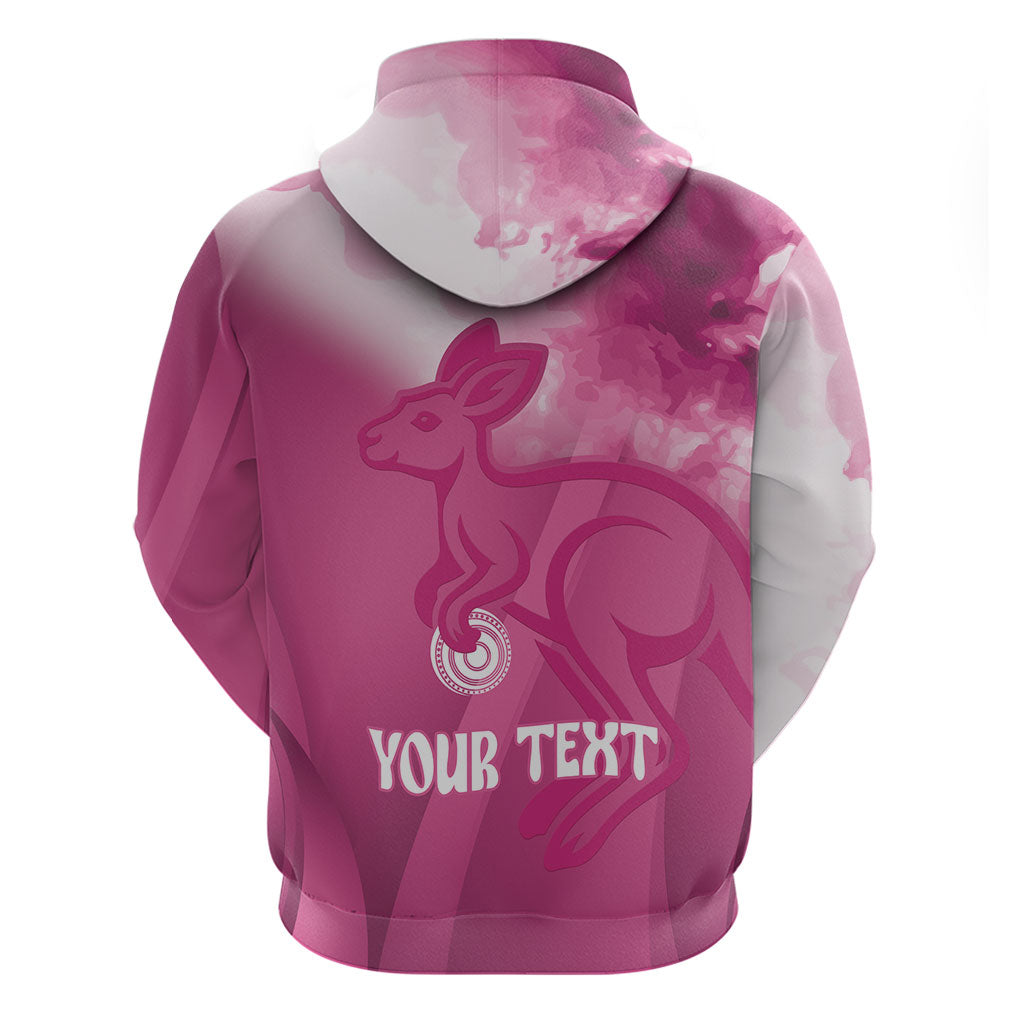 Bowls Australia Breast Cancer Personalised Zip Hoodie Aussie Kangaroo Marble Sporty