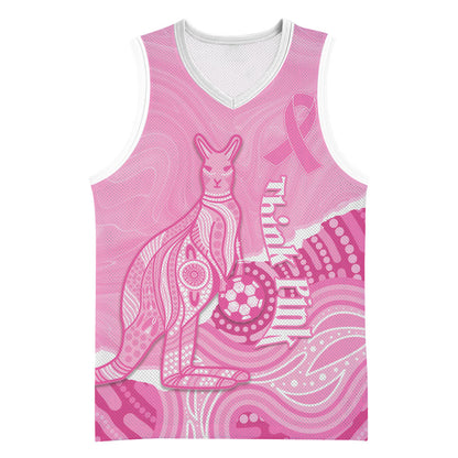 Australia Soccer Breast Cancer Custom Basketball Jersey Think Pink Aussie Opal Aboriginal Art
