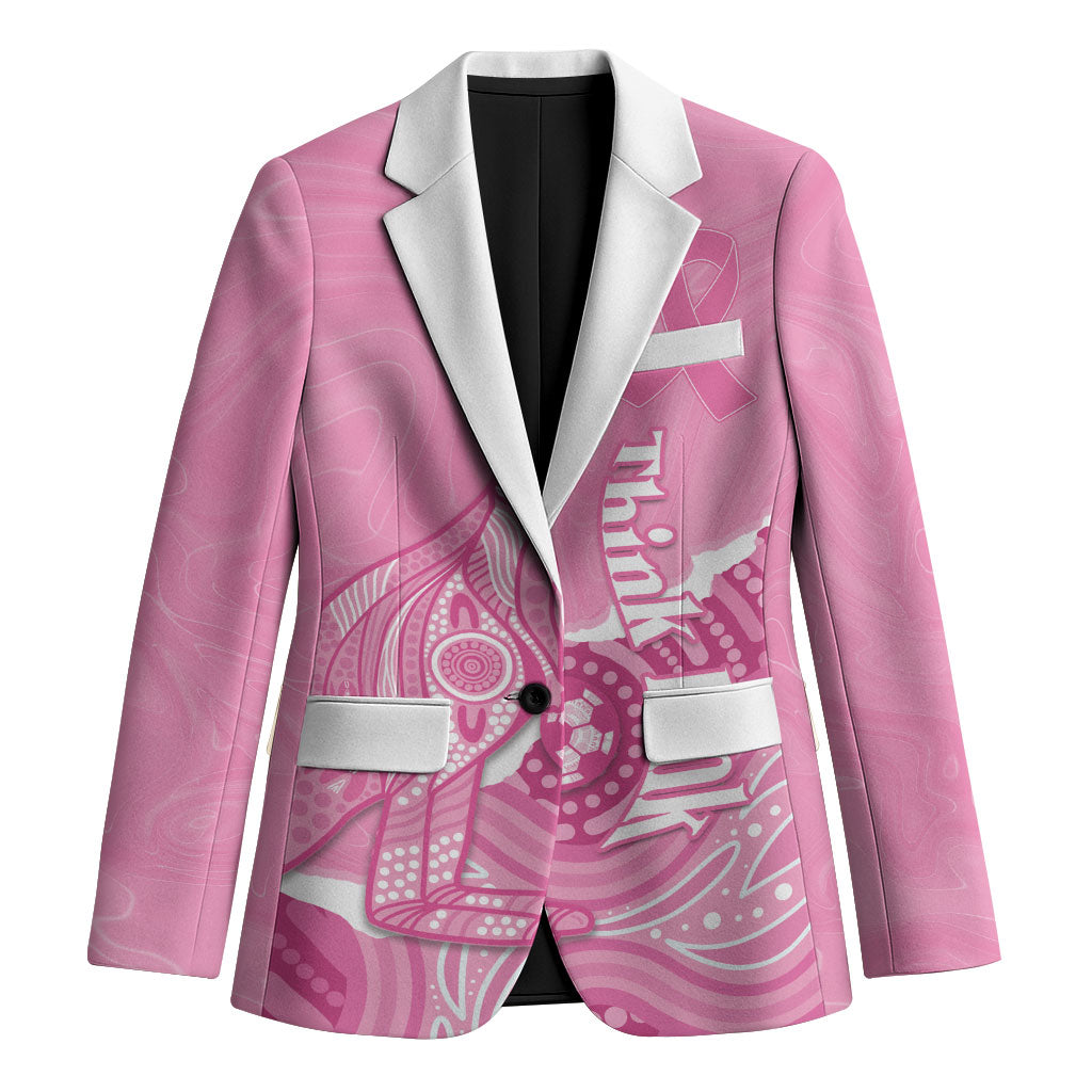 Australia Soccer Breast Cancer Custom Blazer Think Pink Aussie Opal Aboriginal Art