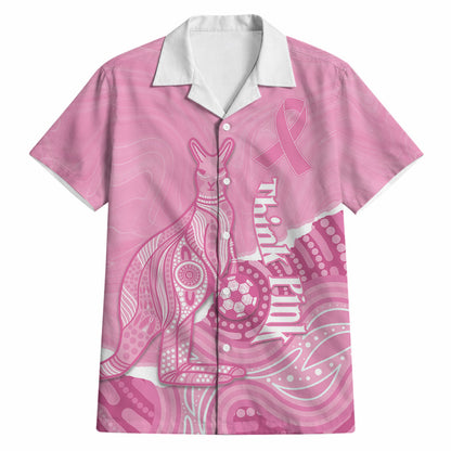 Australia Soccer Breast Cancer Custom Hawaiian Shirt Think Pink Aussie Opal Aboriginal Art
